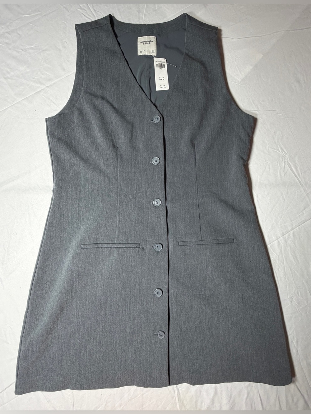 NWT Abercrombie & Fitch Mara Tailored Vest Mini Dress - Charcoal Grey